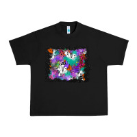 Black halloween ghost and turquoise glitter background Urban Heavy Tee - BundleAndBundleShop