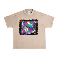 French Oak halloween ghost and turquoise glitter background Urban Heavy Tee - BundleAndBundleShop