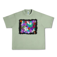 Oil Green halloween ghost and turquoise glitter background Urban Heavy Tee - BundleAndBundleShop