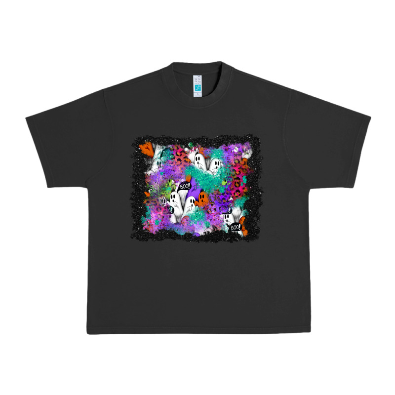 Halloween Ghost And Turquoise Glitter Background Urban Heavy Tee by BundleAndBundleShop | Teevron