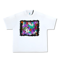 White halloween ghost and turquoise glitter background Urban Heavy Tee - BundleAndBundleShop