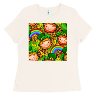 Bone St. Patrick's dwarf seamless pattern digital paper Ladies Tee - BundleAndBundleShop