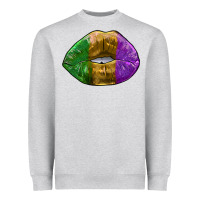 Heather Grey mardi gras kiss Heavyweight Sweatshirt - RanaPortraitStore
