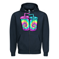 Navy tie dye loaded tea Zipper Hoodie - JahusDesignShop