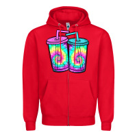 Red tie dye loaded tea Zipper Hoodie - JahusDesignShop