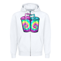 White tie dye loaded tea Zipper Hoodie - JahusDesignShop