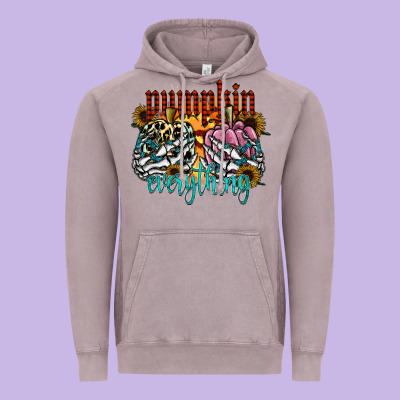 Pumpkin Everything Vintage Hoodie Designed By Cowhidedigitalart