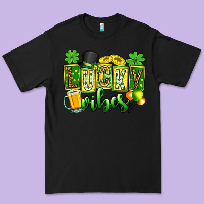 St. Patrick's Lucky Vibes Premium Tee Designed By Oliviacreatesart