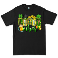 Black St. Patrick's Lucky vibes Premium Tee - OliviaCreatesArt