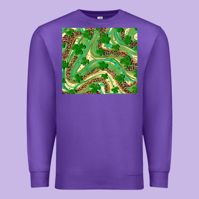 Shamrock Leopard Premium Sweatshirt Designed By Ranaportraitstore