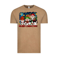 Vintage Coffee merry christmas gnomies wagon Vintage Tee - FaDigitalArtStudio