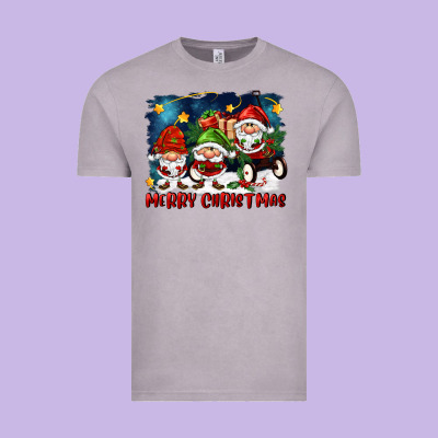 Merry Christmas Gnomies Wagon Vintage Tee Designed By Fadigitalartstudio