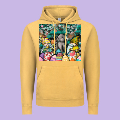 Easter Vintage Hoodie Designed By Cowhidedigitalart
