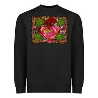 Black Western Background Valentine's Day Heavyweight Sweatshirt - RanaPortraitStore
