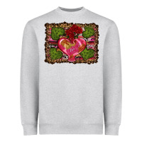 Heather Grey Western Background Valentine's Day Heavyweight Sweatshirt - RanaPortraitStore