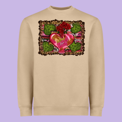 Western Background Valentine's Day Heavyweight Sweatshirt Designed By Ranaportraitstore