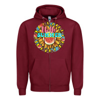 Burgundy hello summer Zipper Hoodie - JahusDesignShop