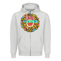 Dove Grey hello summer Zipper Hoodie - JahusDesignShop
