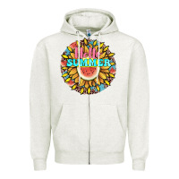Oatmeal Heather hello summer Zipper Hoodie - JahusDesignShop