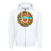 White hello summer Zipper Hoodie - JahusDesignShop