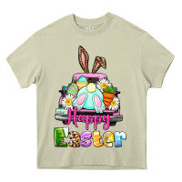Mossy Bunny Happy Easter truck Heavy Core Tee - CowGirlArtShop
