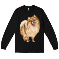 Black Pomeranian Dog Illustrations Long Sleeve Tee - LillyAllenDesigns