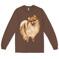 Chestnut Pomeranian Dog Illustrations Long Sleeve Tee - LillyAllenDesigns