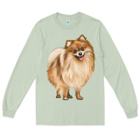 Matcha Pomeranian Dog Illustrations Long Sleeve Tee - LillyAllenDesigns