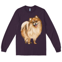 Plum Pomeranian Dog Illustrations Long Sleeve Tee - LillyAllenDesigns