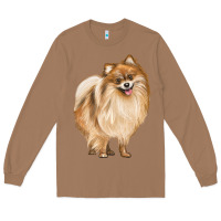 Toasted Coconut Pomeranian Dog Illustrations Long Sleeve Tee - LillyAllenDesigns