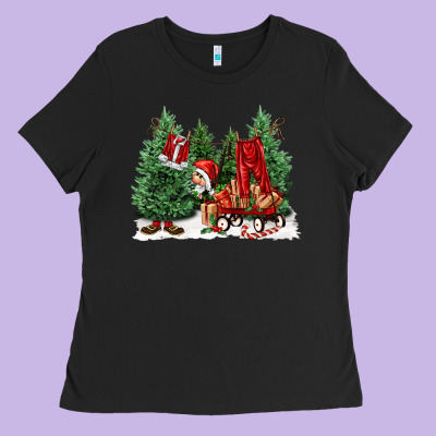 Christmas Santa Ladies Tee Designed By Fadigitalartstudio
