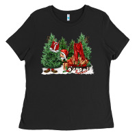 Black christmas santa Ladies Tee - FaDigitalArtStudio