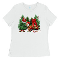 White christmas santa Ladies Tee - FaDigitalArtStudio