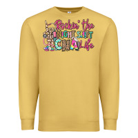 Antique Gold rockin the night shift cna life Premium Sweatshirt - RanaPortraitStore