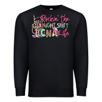 Black rockin the night shift cna life Premium Sweatshirt - RanaPortraitStore