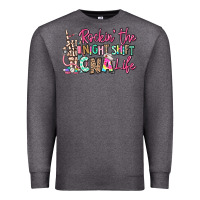 Charcoal Heather rockin the night shift cna life Premium Sweatshirt - RanaPortraitStore