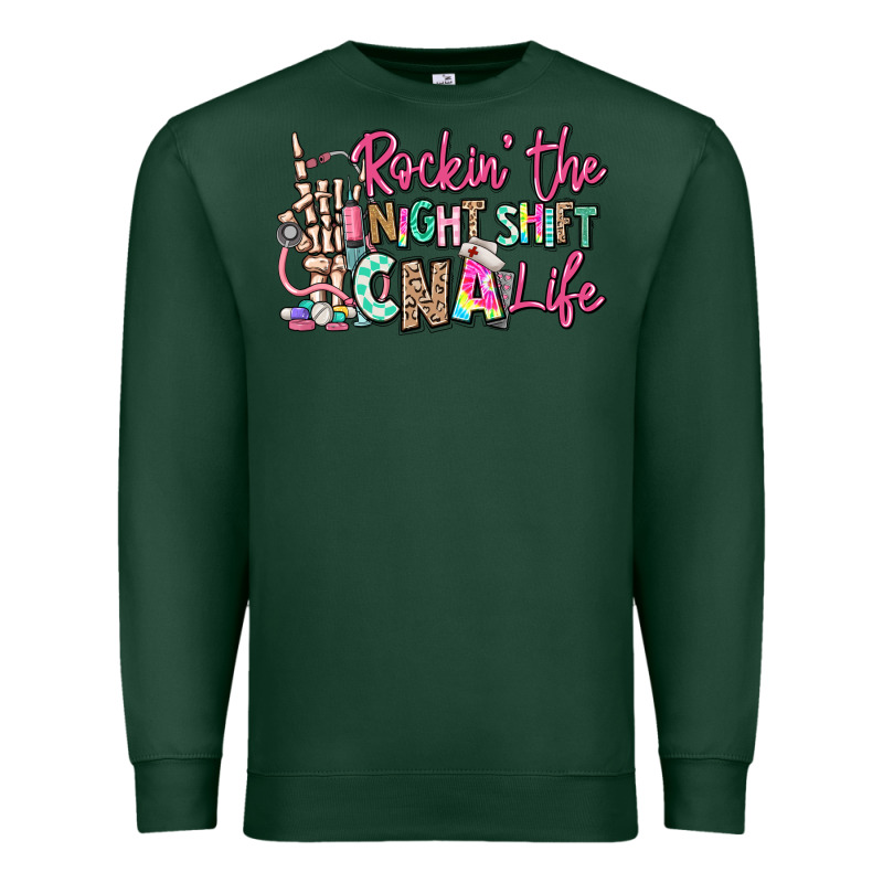 Rockin The Night Shift Cna Life Premium Sweatshirt by RanaPortraitStore | Teevron