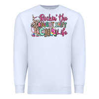 White rockin the night shift cna life Premium Sweatshirt - RanaPortraitStore