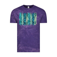 Cloud Purple turquoise leopard watercolor brushstroke background Vintage Tee - RanaPortraitStore