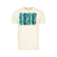 Vintage Arctic turquoise leopard watercolor brushstroke background Vintage Tee - RanaPortraitStore