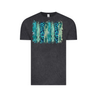 Vintage Black turquoise leopard watercolor brushstroke background Vintage Tee - RanaPortraitStore