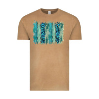 Turquoise Leopard Watercolor Brushstroke Background Vintage Tee | Teevron