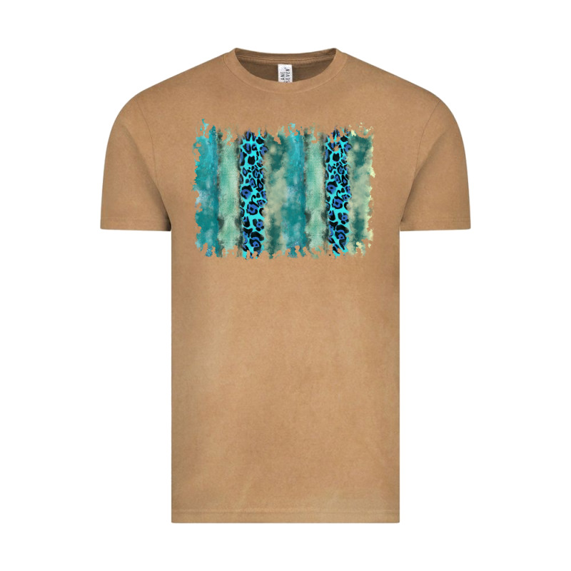 Turquoise Leopard Watercolor Brushstroke Background Vintage Tee by RanaPortraitStore | Teevron