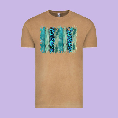 Turquoise Leopard Watercolor Brushstroke Background Vintage Tee Designed By Ranaportraitstore