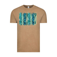 Vintage Coffee turquoise leopard watercolor brushstroke background Vintage Tee - RanaPortraitStore