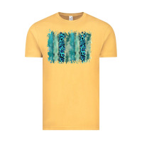 Vintage Mustard turquoise leopard watercolor brushstroke background Vintage Tee - RanaPortraitStore