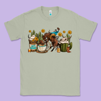 Rodeo Cowboy Coffee Cups Classic Tee Designed By Oliviacreatesart