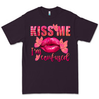 Plum Kiss me i'm so confused Valentine's Day Premium Tee - FaDigitalArtStudio