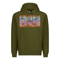 Army Green dinosaur pterodactyl sippy cup Premium Hoodie - Artiststas