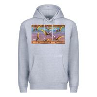 Heather Grey dinosaur pterodactyl sippy cup Premium Hoodie - Artiststas